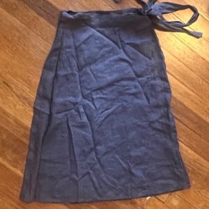LenOk 100% Linen Blue Midi Wrap Skirt Women's XS